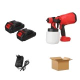 Set Pistol de vopsit/2 baterii/Incarcator, 150W, 200 ml/min, Rosu, 800 ml