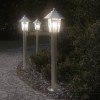 VidaXL Lămpi exterioare de podea 3 buc argintiu 80 cm oțel inoxidabil