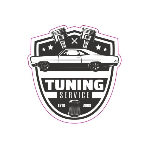 Abtibild &quot;RETRO TUNING SERVICE&quot; Cod:TAG 013 / T2 Automotive TrustedCars