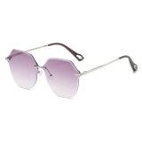 Ochelari de soare pentru femei 8195, silver / gradient purple