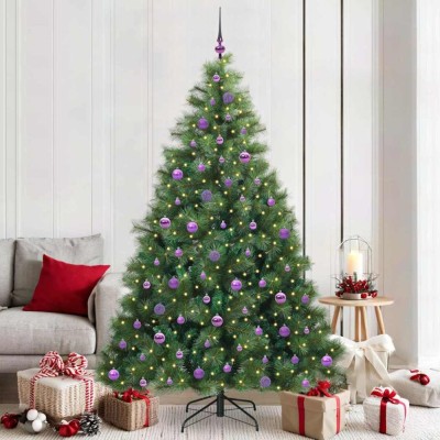 vidaXL Brad de Crăciun artificial cu 300 LED Verde 210 cm PE și PVC 3397802 foto