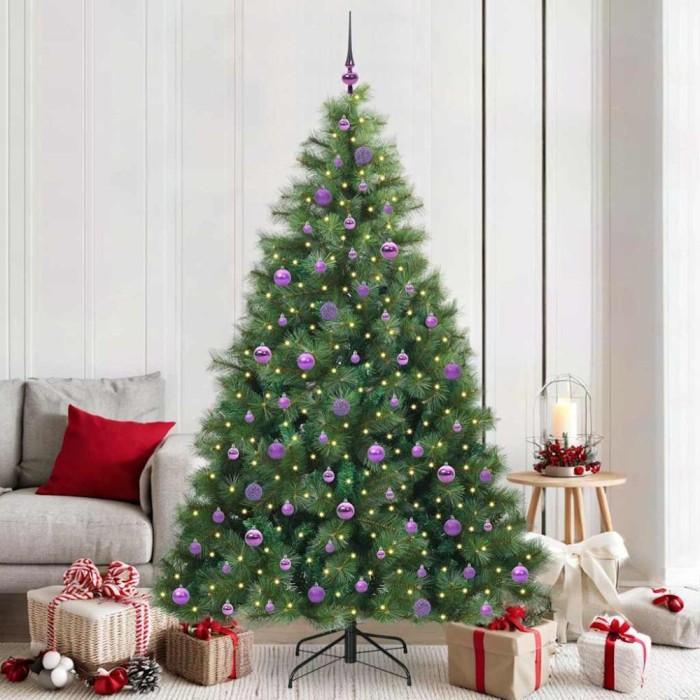 vidaXL Brad de Crăciun artificial cu 300 LED Verde 210 cm PE și PVC 3397802
