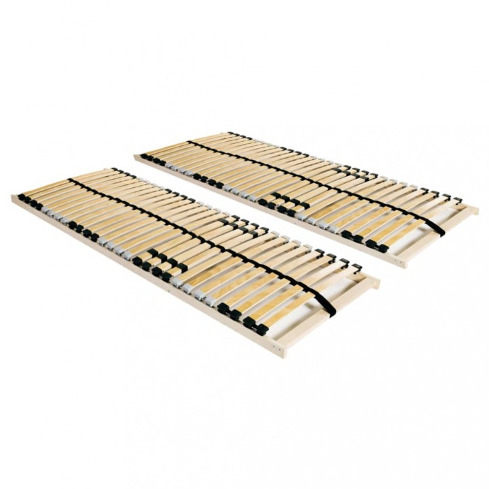 Gossi baze de pat cu sipci, 2 buc., 70 x 200 cm, cu 28 sipci, 7 zone