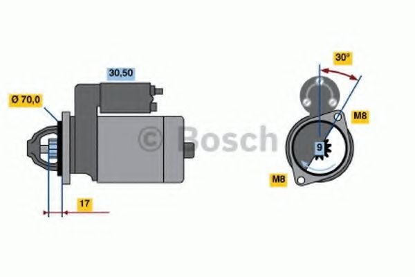 Starter SMART CITY-COUPE (450) (1998 - 2004) BOSCH 0 986 022 151