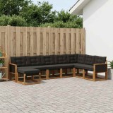 Cumpara ieftin Set de canapele de exterior 8 buc. 8-Locuri Natural si Negru