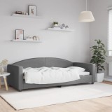 VidaXL Pat de zi, gri &icirc;nchis, 90x200 cm, material textil