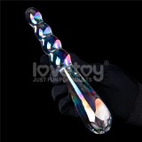 Cumpara ieftin Dildo Sticla Twilight Gleam Glass Dildo- Rising Ripples, Transparent, 19 cm