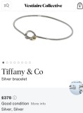 BRATATA Argint 925 + Aur 18K - TIFFANY - Hook &amp; Eye Love Knot - Originala !