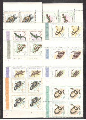 Romania.1965 Reptile bloc 4 TR.636 foto