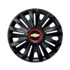 Set 4 capace roti Negre Cu Inel Rosu Royal R14 Compatibil Cu Chevrolet, Autohelix MSA