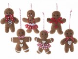 Cumpara ieftin Set 6 ornamente brad din textil model Turta Dulce 7x10 cm