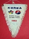 Fanion oficial colecție Asociația Coreeană de Handbal pentru promovarea pregătirilor Jocurile Olimpice de Vară din 1988 de la Seul