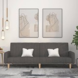 Canapea Extensibilă 2 Locuri vidaXL, Gri &Icirc;nchis, Textil, Cadru Lemn, 220x84.5x69 cm