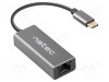 Adaptor USB-C la Ethernet RJ45 NATEC USB 3.1 0,6m gri