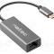 Adaptor USB-C la Ethernet RJ45 NATEC USB 3.1 0,6m gri