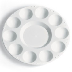 Paleta din plastic pentru vopsele cu ulei si tempera, &oslash; 17.5 cm