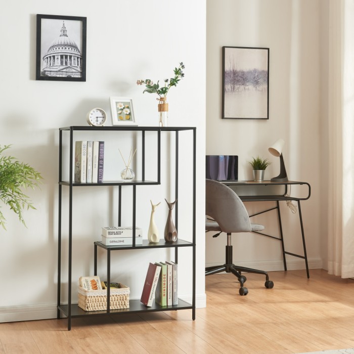 Raft de sine statator Reisj&auml;rvi 115x75x35cm otel negru mat [en.casa] HausGarden Leisure