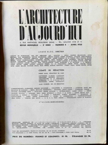 L&#039; ARCHITECTURE D&#039;AUJOURD&#039; HUI nr. 1935