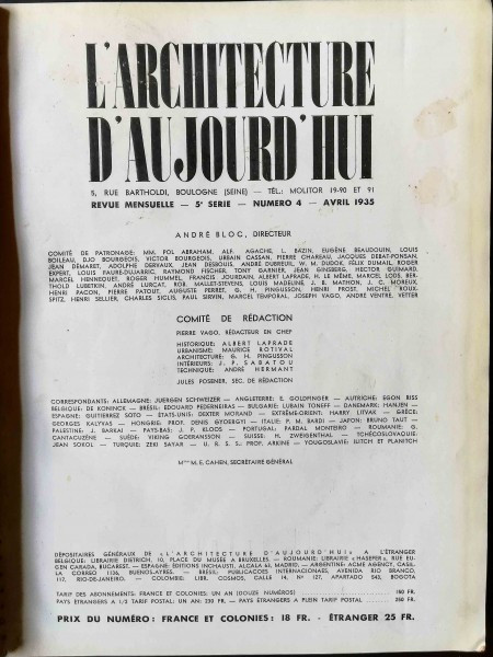 L&#039; ARCHITECTURE D&#039;AUJOURD&#039; HUI nr. 1935