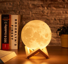 Lampa de veghe in forma de luna - Moon Light, telecomanda, 5 culori foto