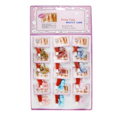 Set unghii false cu adeziv inclus, 12 seturi, Multicolor foto
