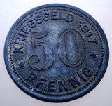 2.251 GERMANIA WWI STADT ESSEN KRIEGSGELD 50 PFENNIG 1917, Europa, Zinc