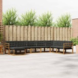 vidaXL Set de canapele de exterior cu pernă 24 pcs Natural și Negru 3369735