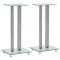 vidaXL Standuri boxe 2 buc., sticlă călită, design coloană, argintiu