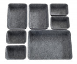 Cumpara ieftin Set 7 organizatoare pentru dulap, Wenko, Felt, 28.5 x 5 x 20 cm, poliester, gri