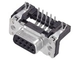 Conector D-Sub 9 PIN soclu mamă unghiat 90&deg; THT UNC 4-40