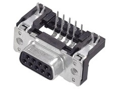 Conector D-Sub 9 PIN soclu mamă unghiat 90&deg; THT UNC 4-40