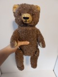 Urs / ursulet de plus vechi de plus tip mohair, umplut cu paie si ochi de sticla - 40cm inaltime, articulat