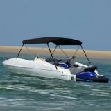 VidaXL Parasolar barcă Bimini cu 2 arcuri, negru, 180x130x110 cm