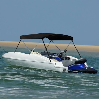 Parasolar barcă Bimini cu 2 arcuri, negru, 150x120x110 cm foto