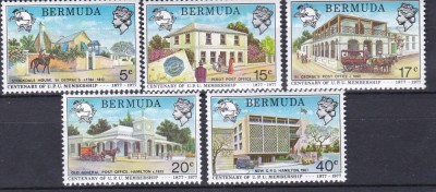 DB1 Bermuda 1977 Centenar Aderare UPU 5 v. MNH foto