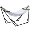 Hamac Poliester cu Suport Otel, Husa, Alb, 263x89x100 cm, ART - Interior/Exterior, Pliabil, 120kg