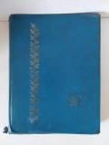 Clasor vechi pentru timbre, romanesc, anii 80, 22x29cm, 11 file,