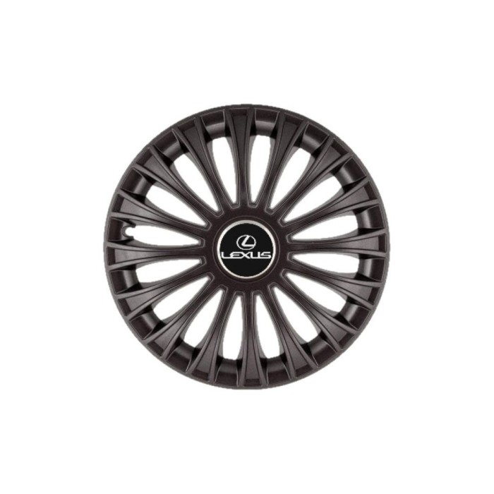 Set 4 Capace Roti 15 inchi (R15) Dino Negru, Compatibile cu Lexus