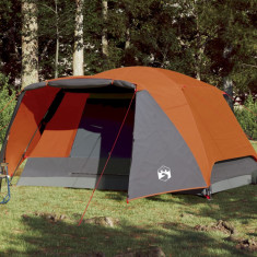 vidaXL Cort camping 4 persoane gri/portocaliu 350x280x155cm tafta 190T