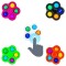 Jucarie senzoriala 2 in 1, spinner si bule POP IT, interactiva, 8x8 cm