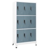 Cumpara ieftin Dulap tip vestiar, gri deschis si gri inchis, 90x45x180cm, otel