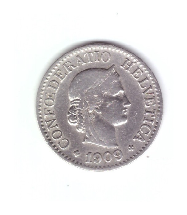 Moneda Elvetia 10 rappen 1909, stare buna, curata