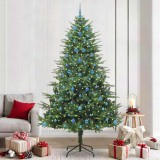 vidaXL Brad de Crăciun artificial pre-luminat cu set de bile Verde 3395373