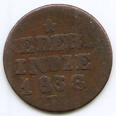 Indiile de Est Olandeze 1 Cent/Duit 1838 - Willem I, Cupru, 20.5 mm KM-290