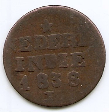 Indiile de Est Olandeze 1 Cent/Duit 1838 - Willem I, Cupru, 20.5 mm KM-290 foto