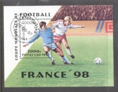 Laos 1997 World Cup Football France perf. sheet Mi.B163 used TA.067