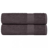 vidaXL Prosoape de baie 2 buc Antracit 100x150 cm 360 g/m&sup2; 100% bumbac