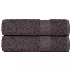 vidaXL Prosoape de baie 2 buc Antracit 100x150 cm 360 g/m&sup2; 100% bumbac