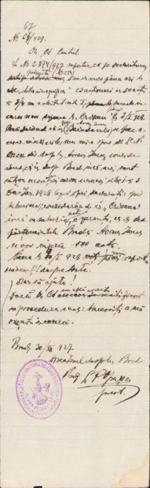 A1926 Act olograf ASTRA Brad, județul Hunedoara, 1927