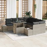 Cumpara ieftin Set de canapele pentru gradina 9 buc. Gri deschis si gri inchis